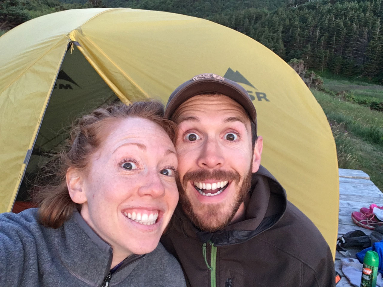 Matthew Randall camping at Fish Cove, in Cape Breton